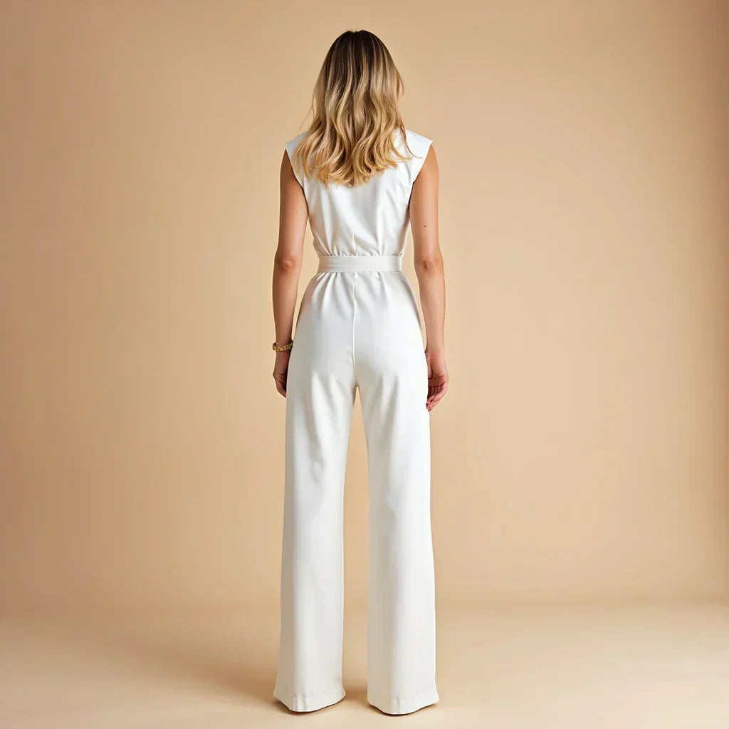 Elise | Ärmelloser Jumpsuit für Damen mit Stehkragen