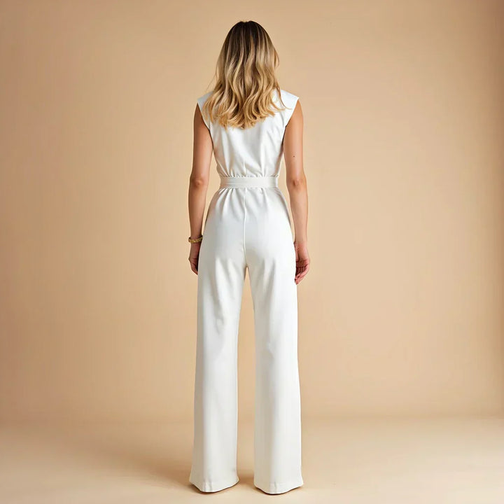 Elise | Ärmelloser Jumpsuit für Damen mit Stehkragen