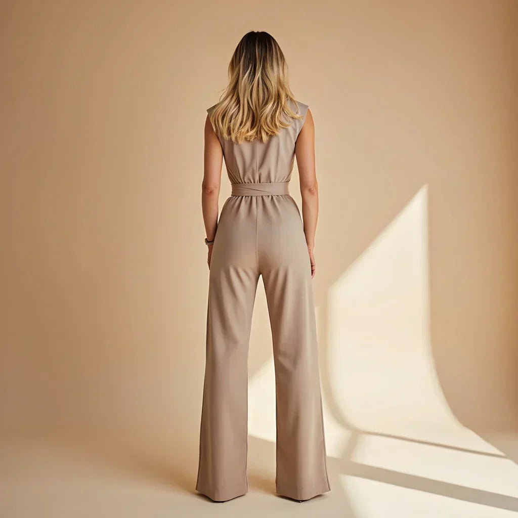 Elise | Ärmelloser Jumpsuit für Damen mit Stehkragen