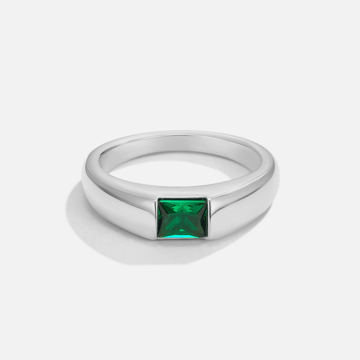 Silberring Ember und Smaragd