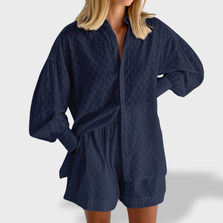 Marriane | Elegante Raffinesse Ensemble für Damen mit V-Ausschnitt und 3/4-Ärmeln