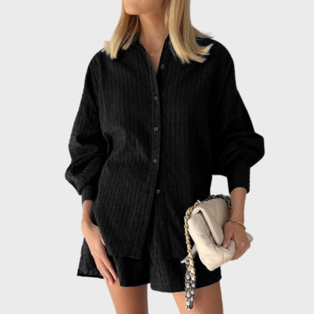 Marriane | Elegante Raffinesse Ensemble für Damen mit V-Ausschnitt und 3/4-Ärmeln