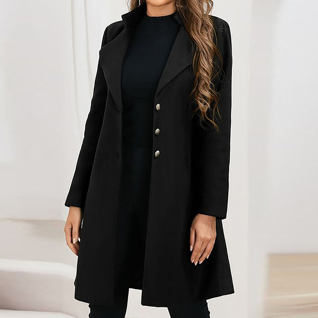 Lena | Damen Mantel mit Knöpfen und langen Ärmeln