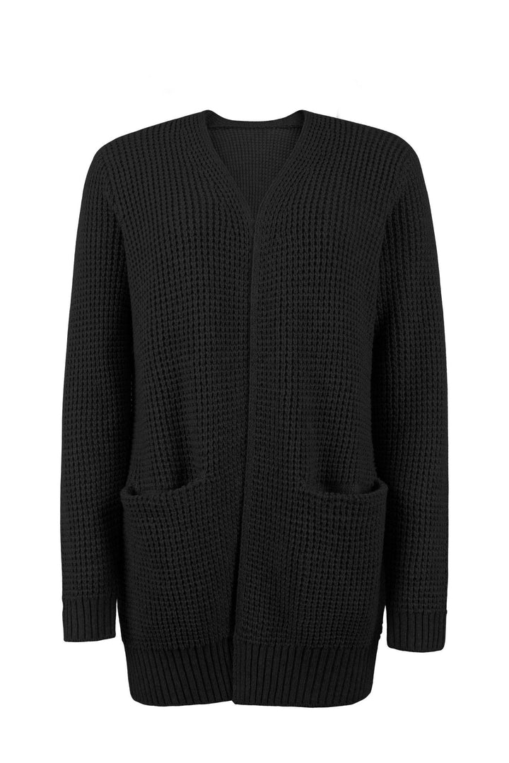 Esmae | Lange Strickjacke für Damen mit V-Ausschnitt und langen Ärmeln