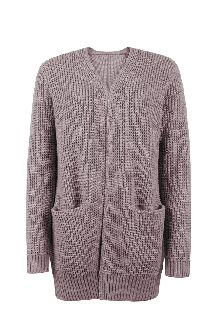 Esmae | Lange Strickjacke für Damen mit V-Ausschnitt und langen Ärmeln