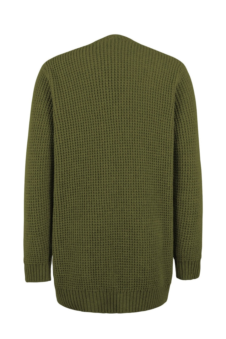 Esmae | Lange Strickjacke für Damen mit V-Ausschnitt und langen Ärmeln