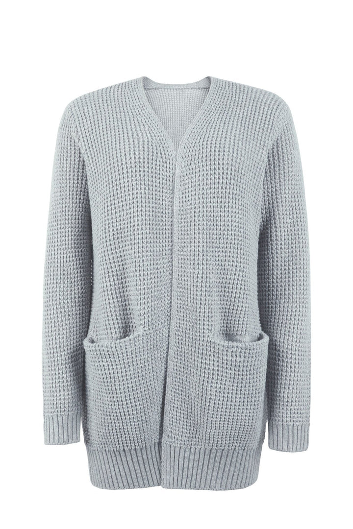 Esmae | Lange Strickjacke für Damen mit V-Ausschnitt und langen Ärmeln