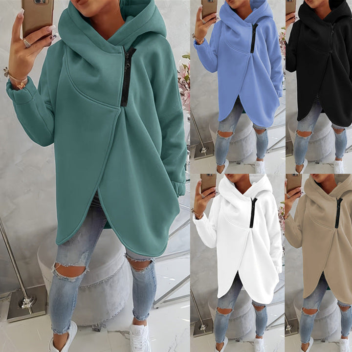 Emma | Bequemer Zip-Up Hoodie für Damen mit Kapuze und langen Ärmeln