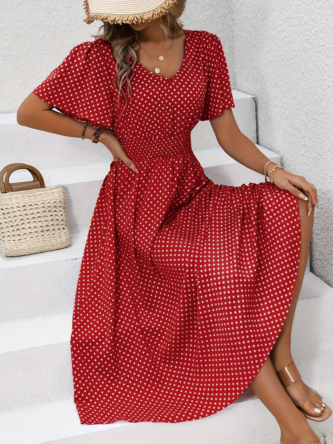 Livia | Damen Sommerkleid mit kurzen Ärmeln