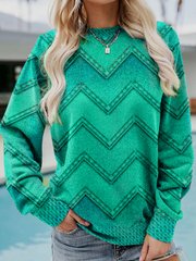 Damen Sweatshirt mit langen Ärmeln und Rundhalsausschnitt
