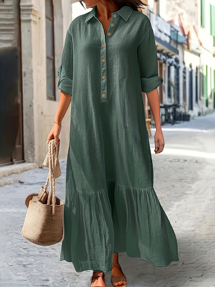 Ayla | Sommerkleid für Damen mit 3/4-Ärmeln und langen Ärmeln