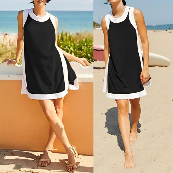 Nadia | Breeze Entspanntes Minikleid für Damen mit Leoparden-Print