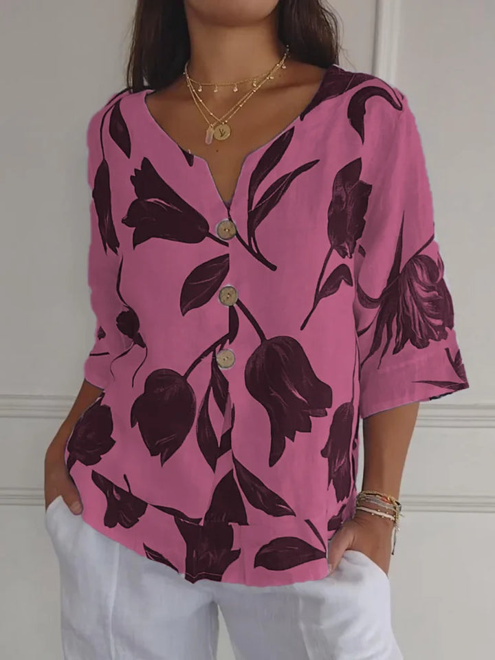 Sanne | Florale Button-Up Bluse