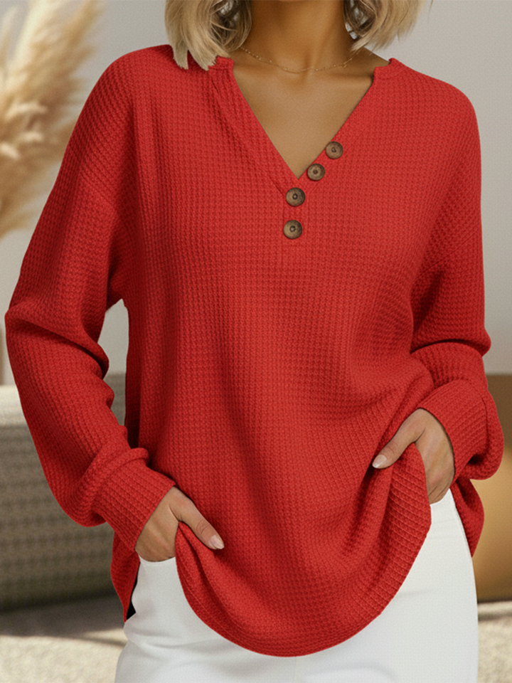 Signe | Weiche Luxus Pullover für Damen mit V-Ausschnitt und langen Ärmeln