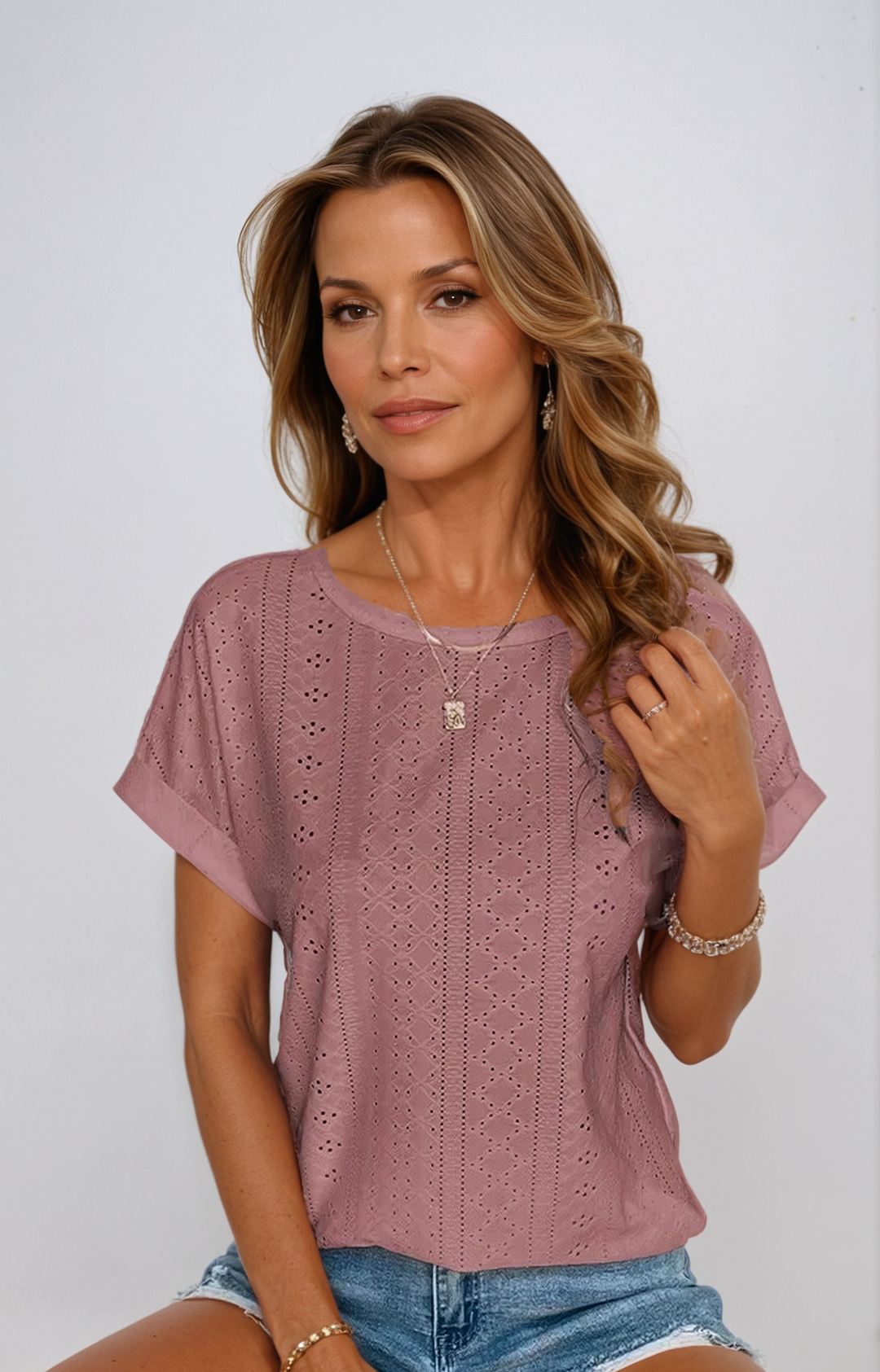 Becky | Lässiges Lochmuster-Top