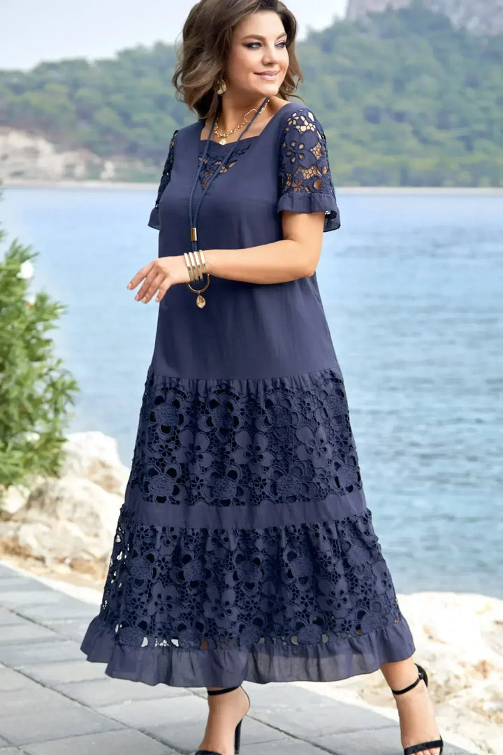 Cora | Elegantes Plissiertes Damenkleid für Damen mit Rundhalsausschnitt