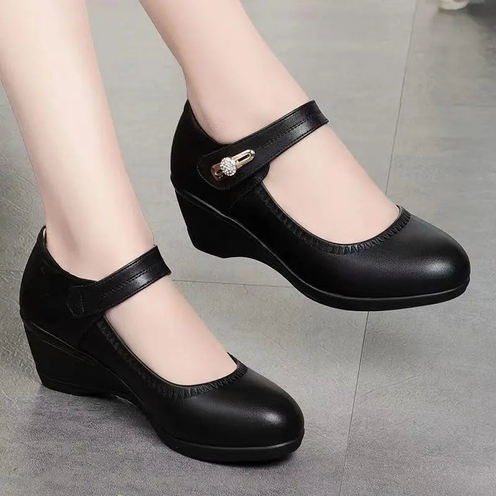 Anna | Damen Keilabsatz Mary-Jane-Schuhe