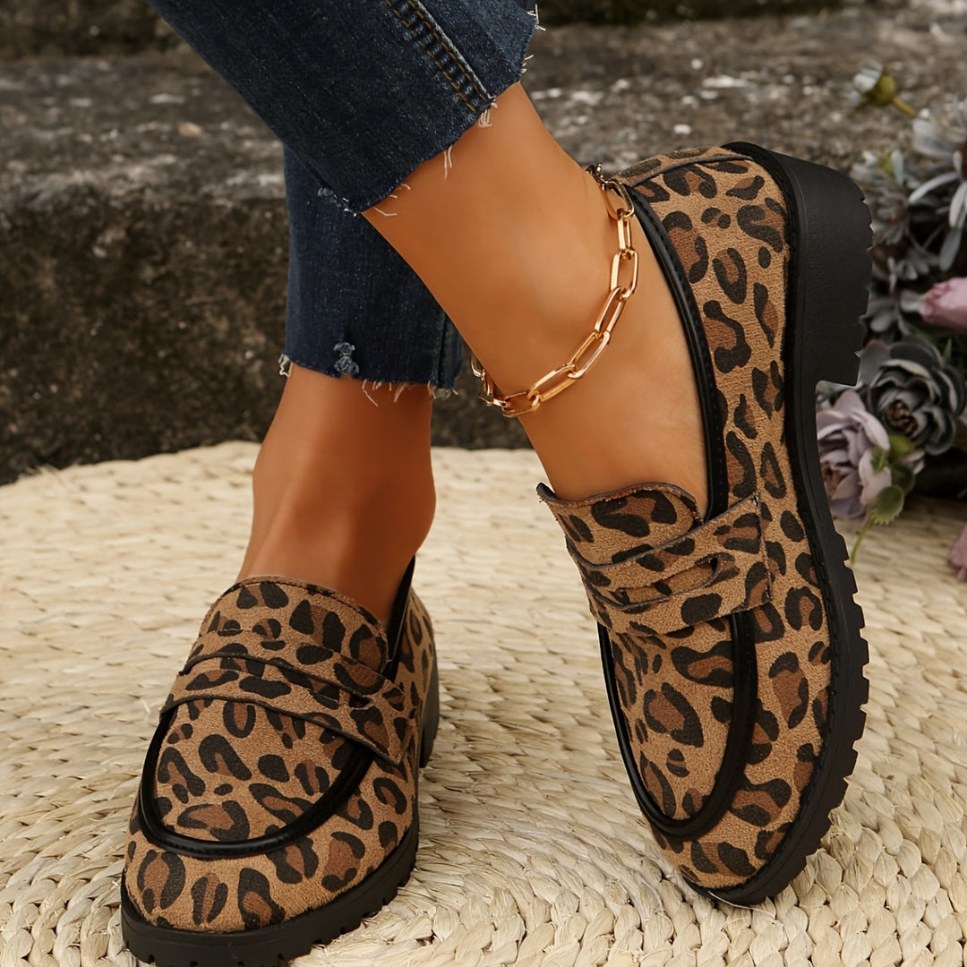 Maggie | Leopard-Print Slipper für Damen mit flachem Absatz