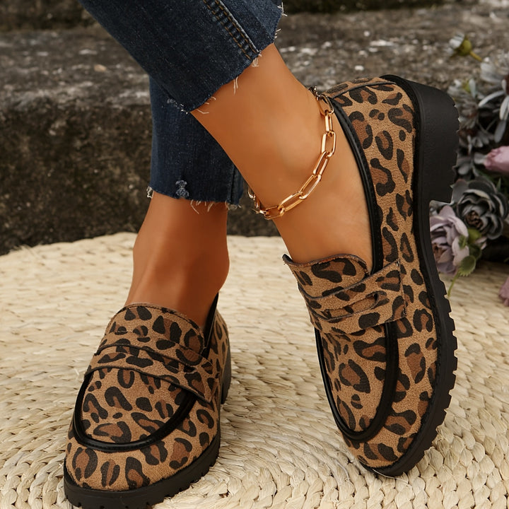 Maggie | Leopard-Print Slipper für Damen mit flachem Absatz