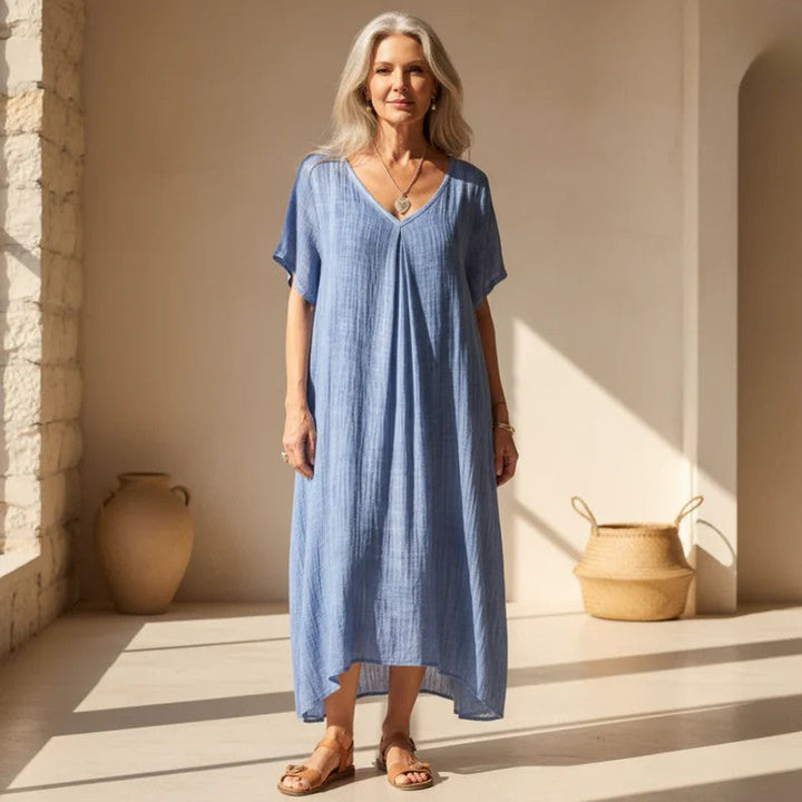Isabelle | Maxi-Kleid für Damen mit Leoparden-Print und V-Ausschnitt