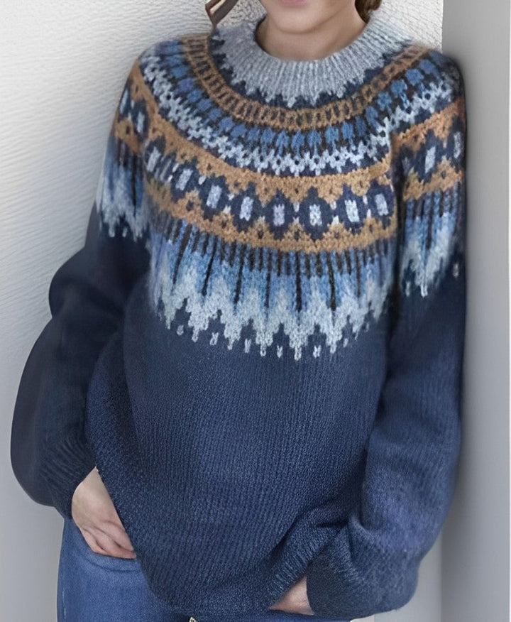 Aste | Gemütlicher und Stilvoller Vintage-Pullover mit Rundhalsausschnitt