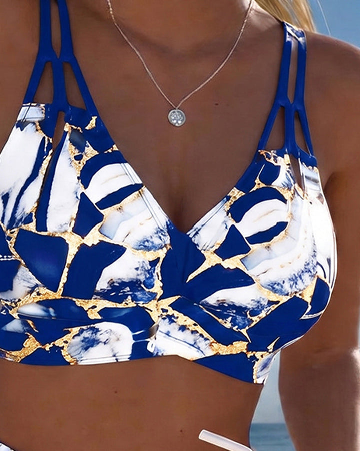 Luna | Damen V-Ausschnitt Strap Bikini mit Bindung