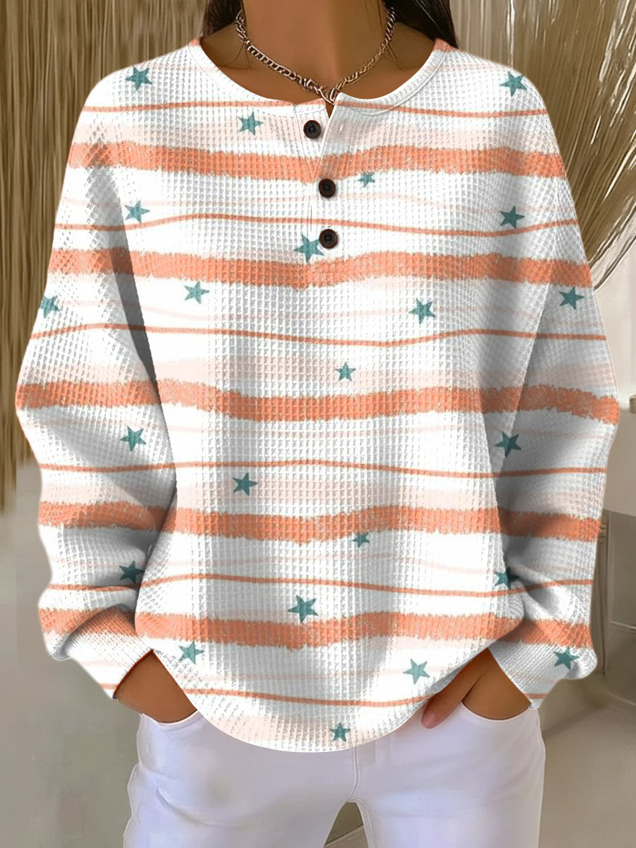 Tara | Pullover für Damen mit Streifen und Sternenmuster