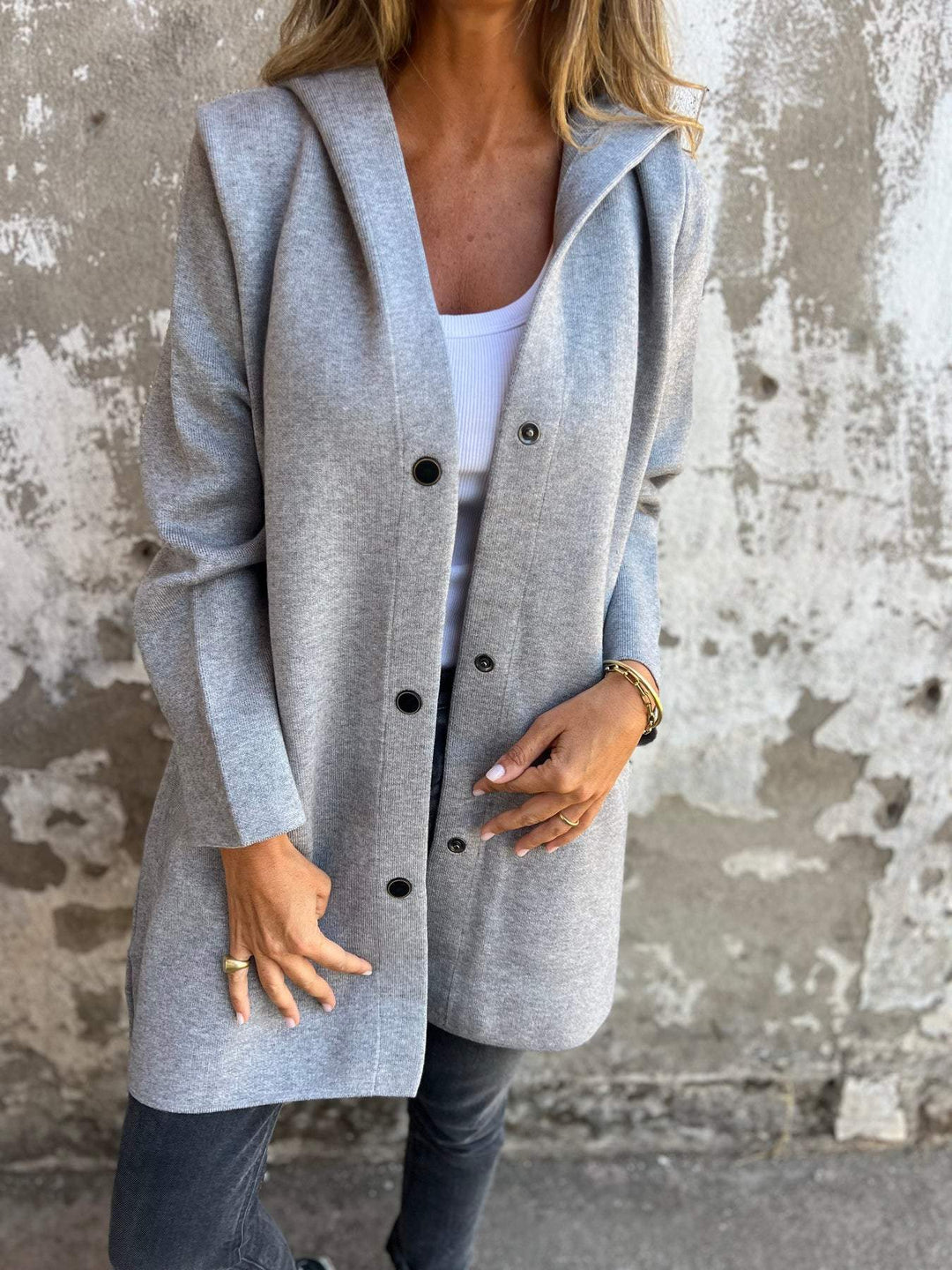 Luigia | Lässige Einreihige Kapuzenjacke für Damen mit langen Ärmeln