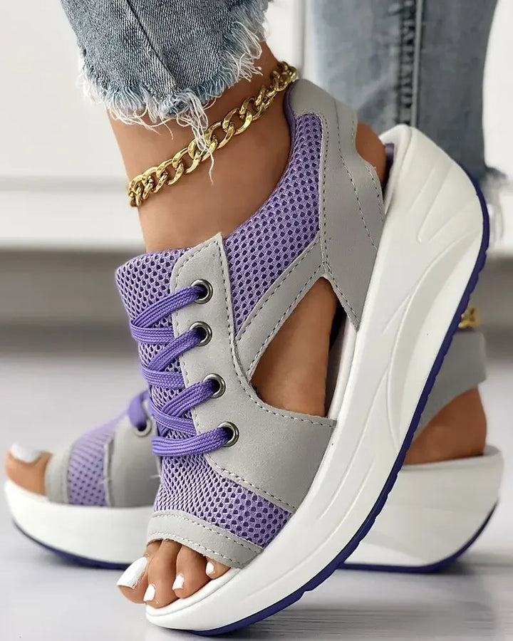 Celeste | Muffin-Sandalen für Damen mit Kontrastierenden Einsätzen