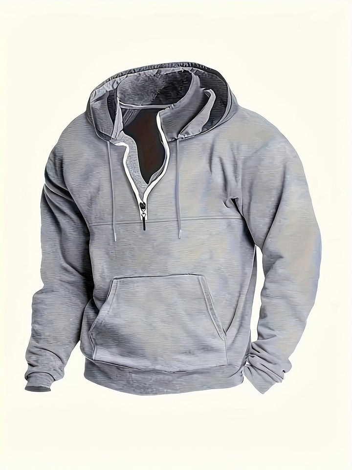 Tommie Herren Sweatshirt mit Reißverschluss, Kapuze und langen Ärmeln