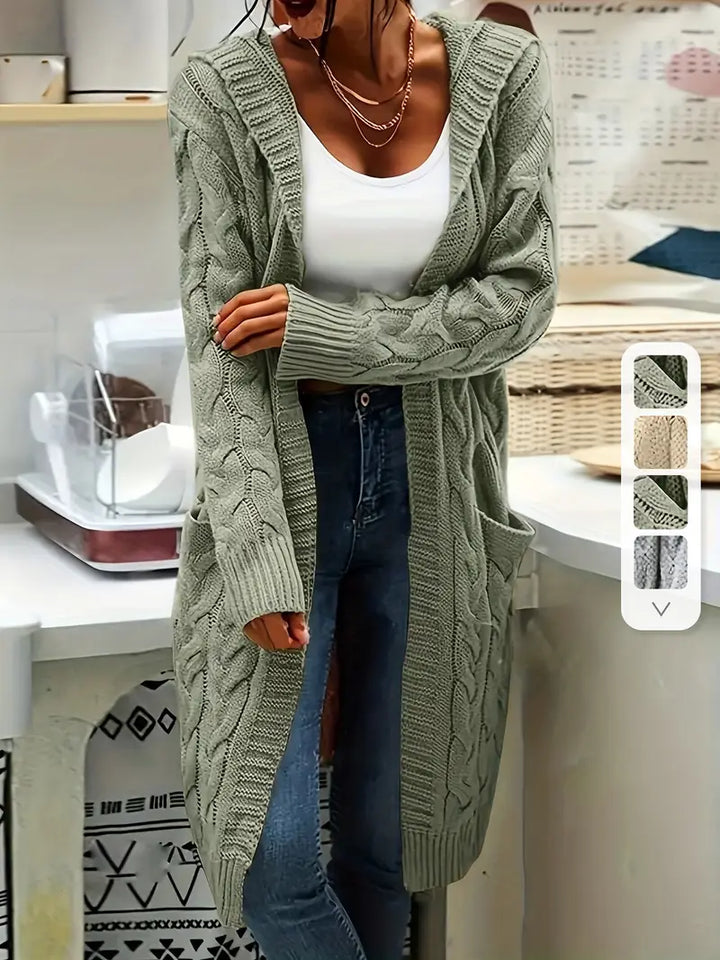 Navya | Damen Freizeit Cardigan mit V-Ausschnitt und langen Ärmeln