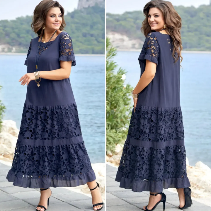 Cora | Elegantes Plissiertes Damenkleid für Damen mit Rundhalsausschnitt