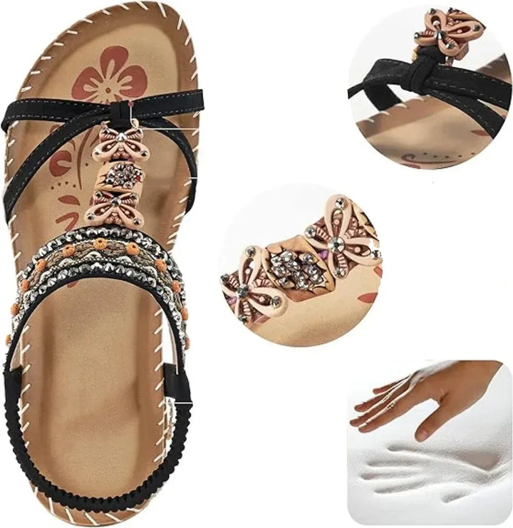 Colella | Elegante Orthopädische Blüten Sandalen für Damen