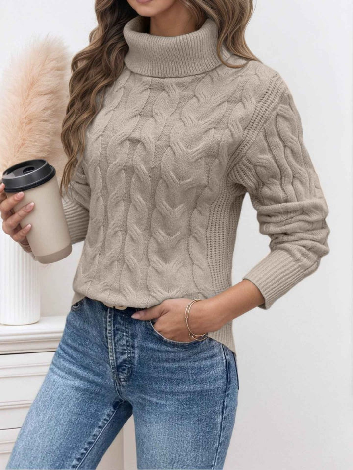 Damen Pullover mit langen Ärmeln und Rollkragen