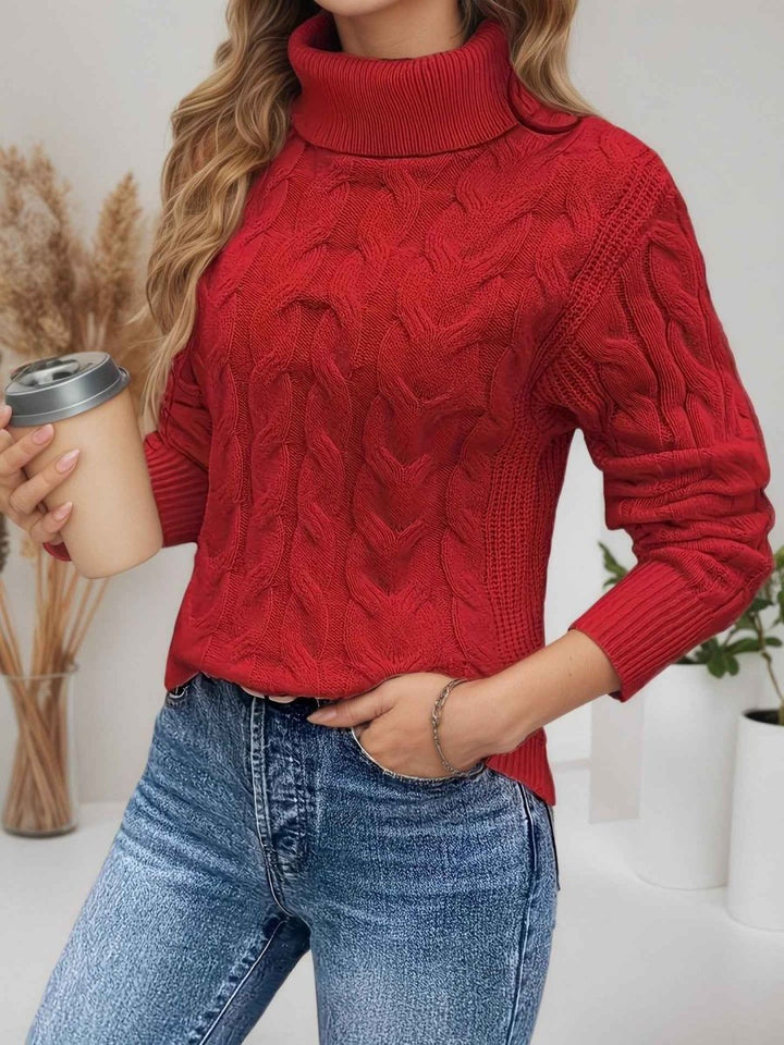 Damen Pullover mit langen Ärmeln und Rollkragen