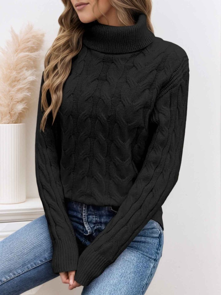Damen Pullover mit langen Ärmeln und Rollkragen