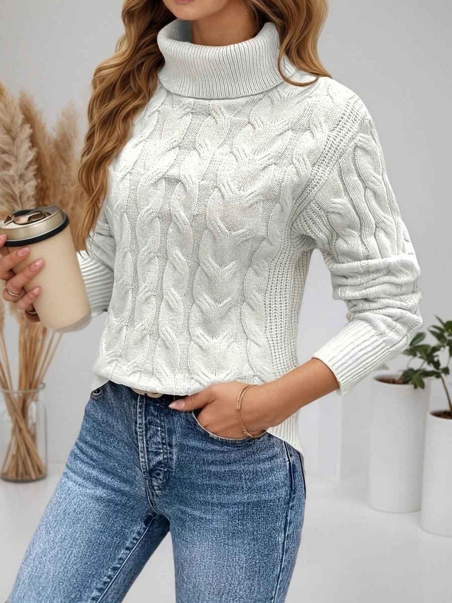 Damen Pullover mit langen Ärmeln und Rollkragen