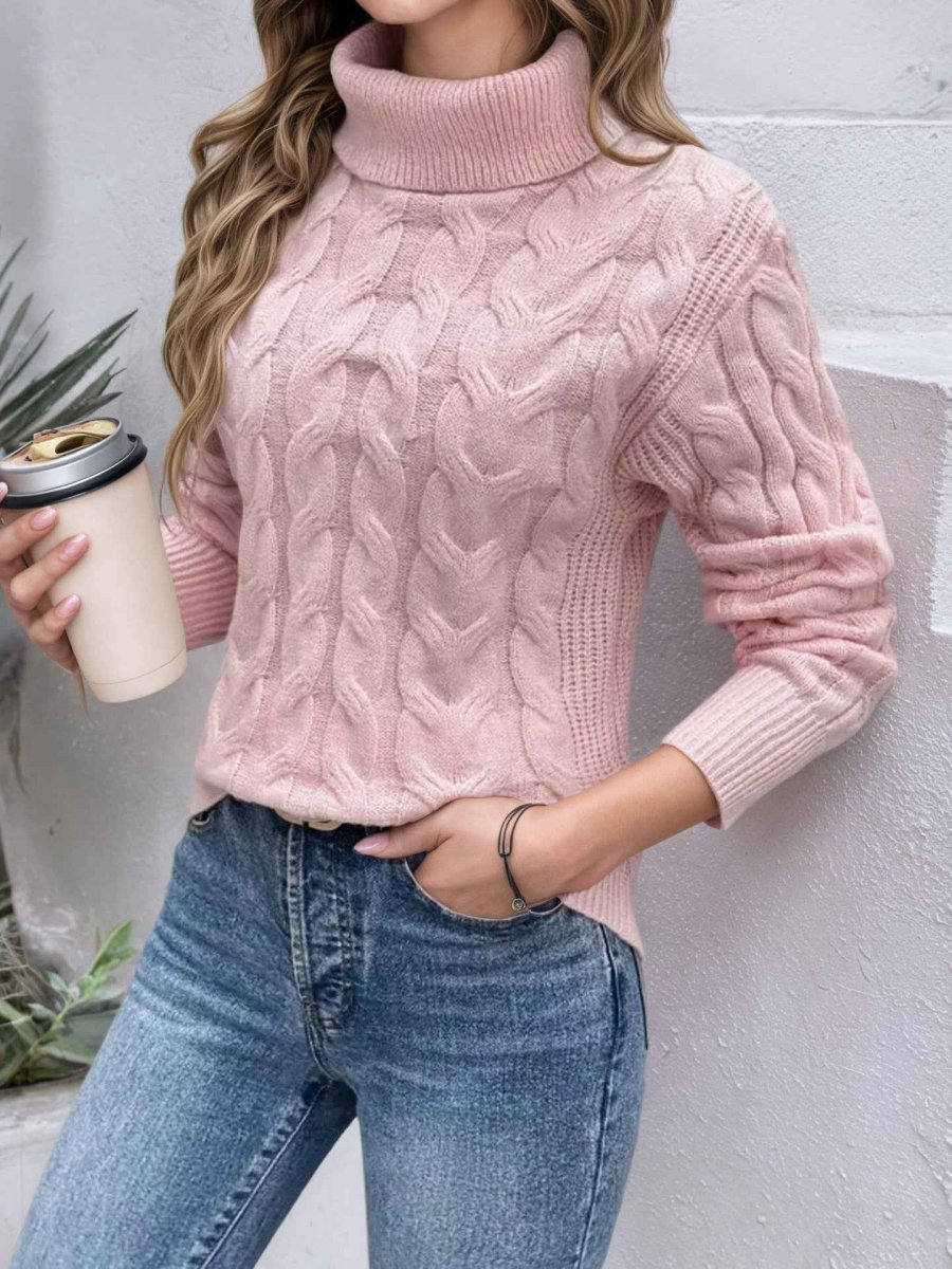 Damen Pullover mit langen Ärmeln und Rollkragen