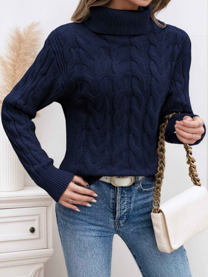 Damen Pullover mit langen Ärmeln und Rollkragen