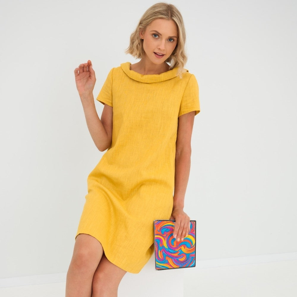 Elena | Damen Minikleid mit kurzen Ärmeln und Taschen