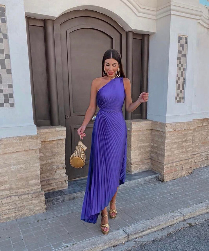Celeste | Elegantes Midi-Kleid für Damen mit einem Schulterträger