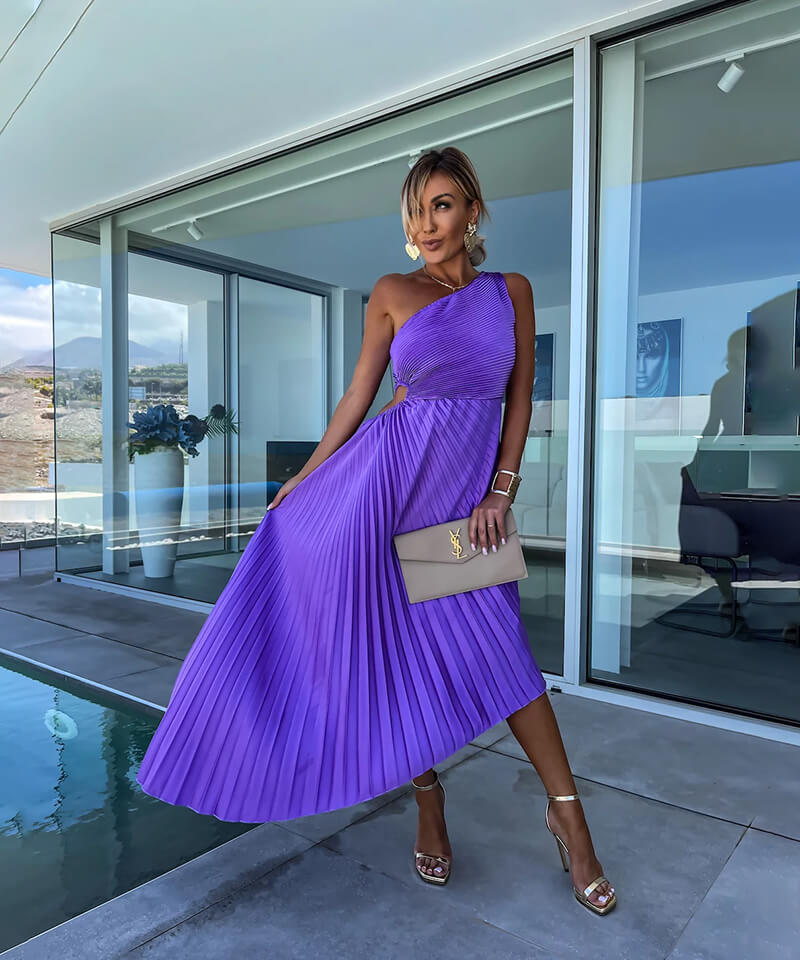 Celeste | Elegantes Midi-Kleid für Damen mit einem Schulterträger