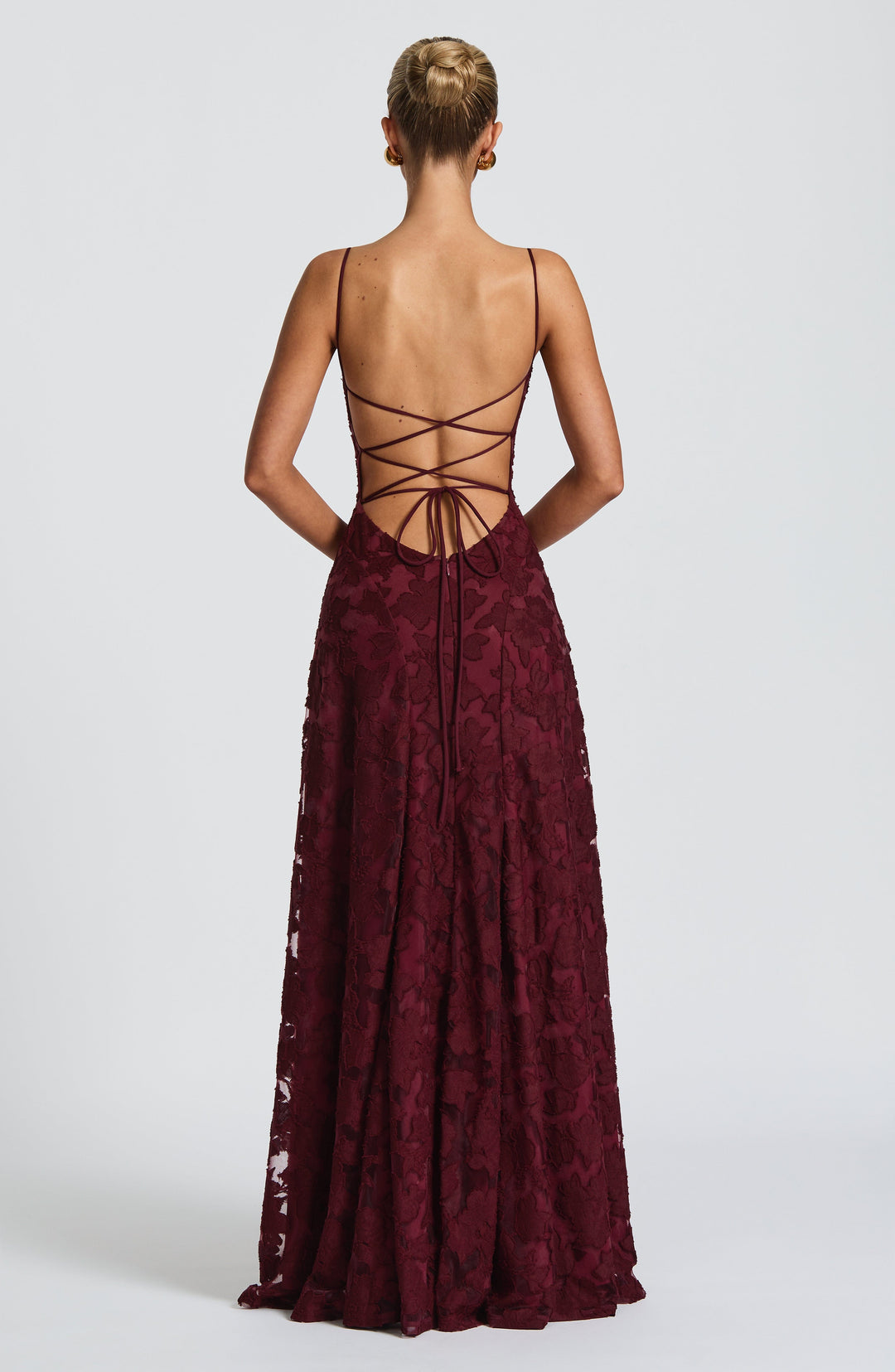 Damen Lace-Up-Maxikleid