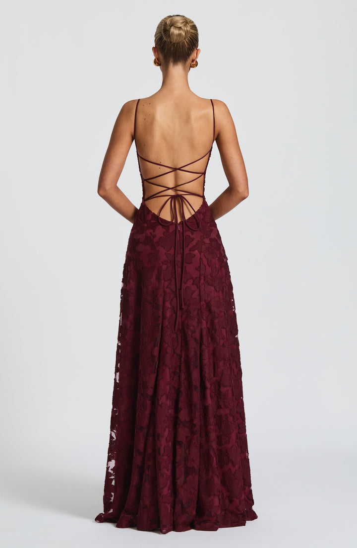 Damen Lace-Up-Maxikleid
