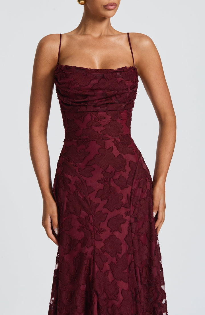 Damen Lace-Up-Maxikleid