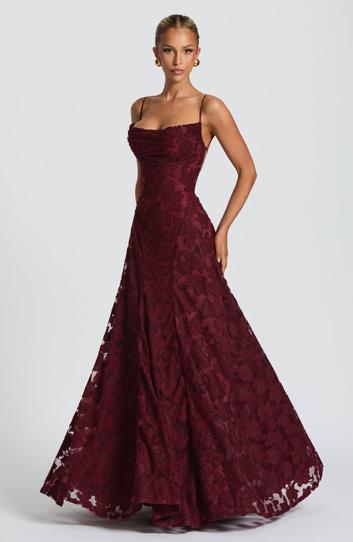 Damen Lace-Up-Maxikleid
