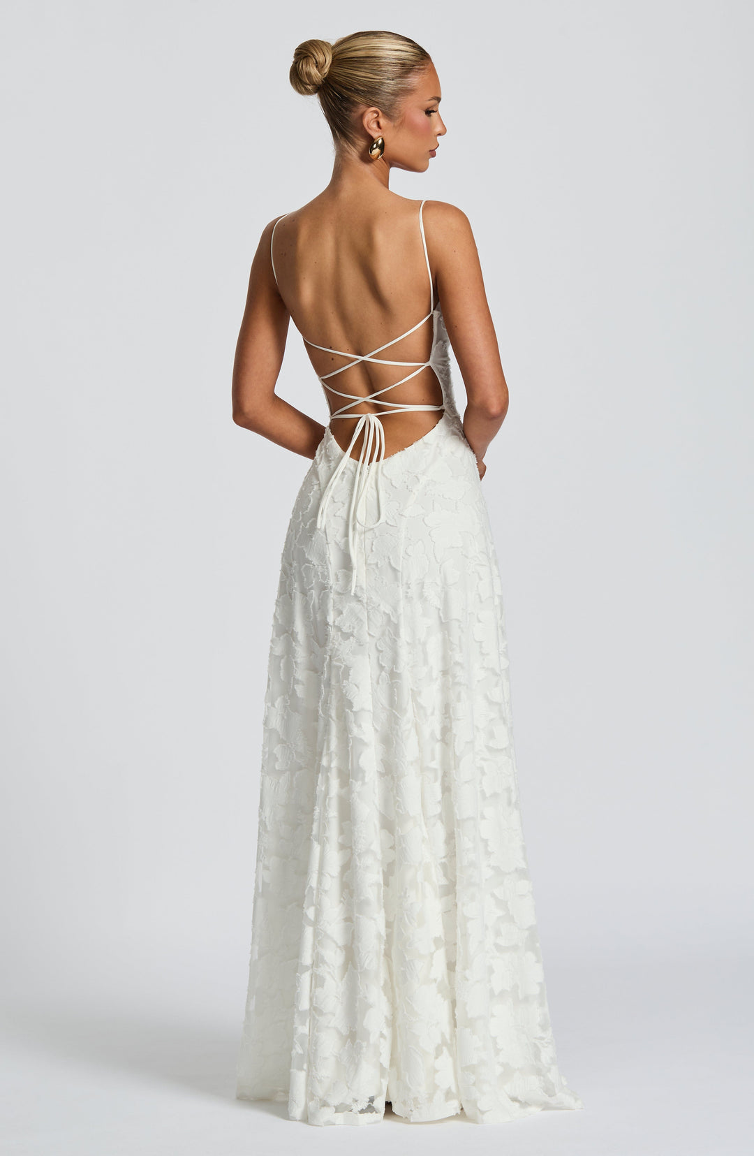 Damen Lace-Up-Maxikleid