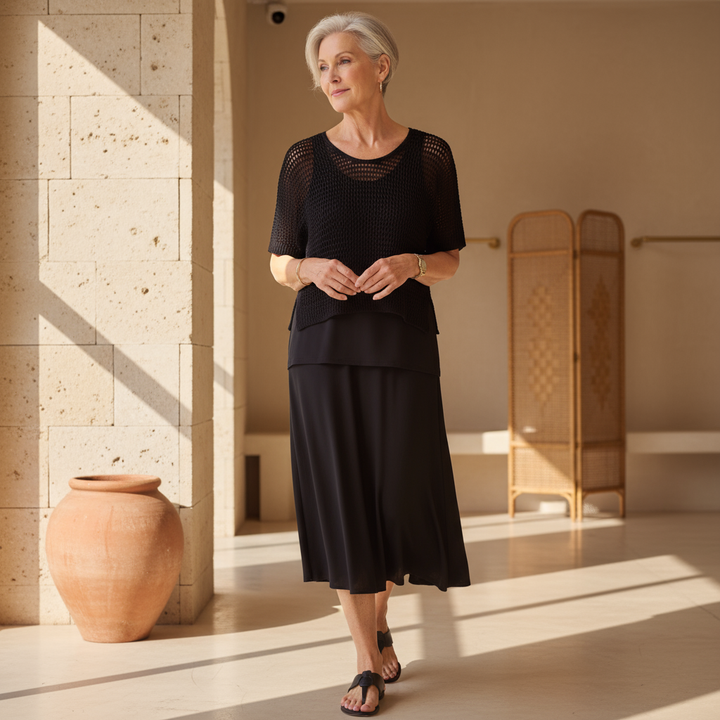 Emberlyn | Elegantes Zweiteiliges Set für Damen mit Rundhalsausschnitt