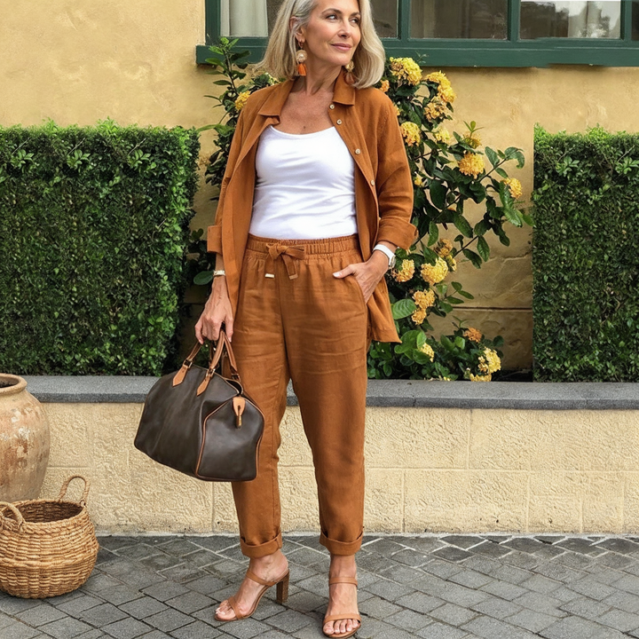 Sierra | Weiches Lounge-Set für Damen mit V-Ausschnitt und langen Ärmeln
