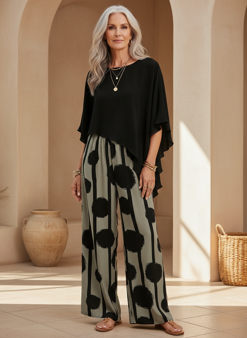 Sabria | Sommer Relaxed Set für Damen mit kurzen Ärmeln